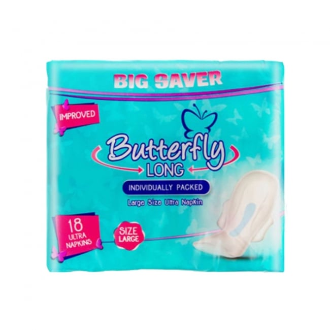 Buy Butterfly Long Ultra Big Saver Sanitary Pads Large at the best price in  Karachi, Lahore and Islamabad