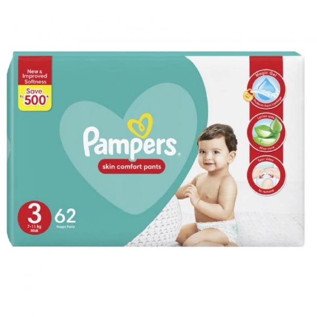 Pampers Happy Skin Pants M Size MRP-299/- ( 24 Pants )