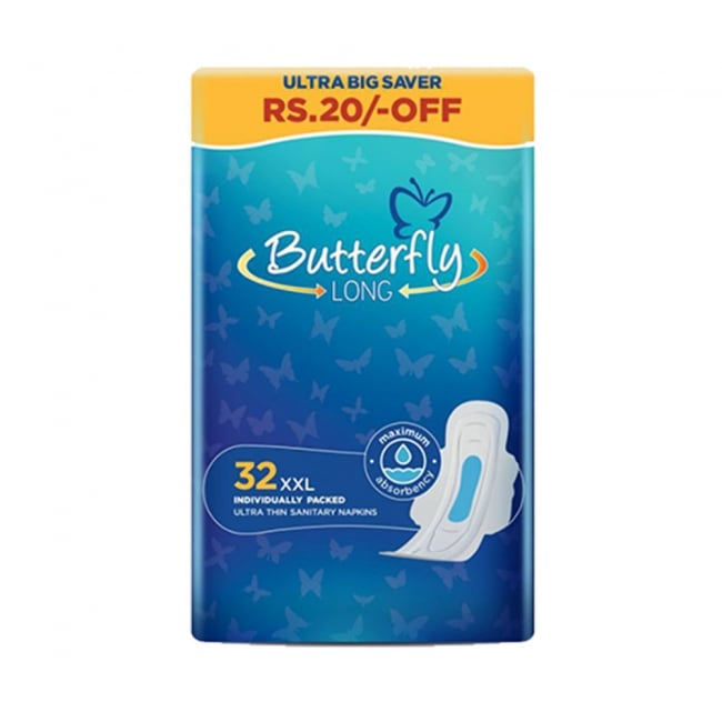 Butterfly Long Ultra Big Saver Sanitary Pads XXL 8 Pcs – Butterfly Pakistan